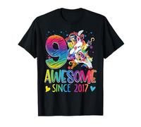 9th Birthday Unicorn Outfit for 9 Year Old Girls Since 2017 T-Shirt