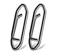 9Tong Haute résistance émerillons de pêche Eau salée Inoxydable Snap de pêche Connecteur Clip Snaps émerillons Leurre Clip Changement Rapide Noir Nickel, 50pcs, 110lbs