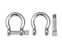 9Tong Lourd Devoir Chaîne Manille Levage Inoxydable Goupille de Chargement Manille Ancre Anneau Marin d’arc Manilles Acier Vis Extérieur M6 220kgf 6Pièces