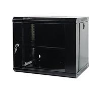 9U Armoire de serveur réseau murale avec porte en verre, serrures, panneaux latéraux amovibles, pour équipement informatique, appareils A/V, noir
