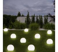 Boule lumineuse solaire 10 cm boule lumineuse solaire jardin LED décoration de jardin boule solaire pour extérieur petit, durée d'éclairage environ 6-8 heures, H 38 cm, lot de 9