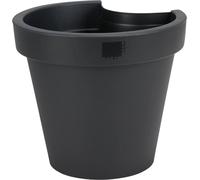 9x Pot de gouttière Ø 24cm Pot de fleurs pour tuyau de descente noir Panier de plantes