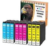 9x T1285 Cartouches d'encre Compatibles pour Epson T1282 Cyan T1283 Magenta T1284 Jaune T1285 pour Epson Stylus Office BX305f BX305fd BX305fw SX435w S22 SX125 SX130 SX230 SX235 w SX420 W SX425W