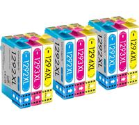 9X T1295Xl T12Xl Cartouches D'Encre Couleur Compatible Avec Epson T1292 T1293 T1294 Xl, Pour Workforce Wf-3520 Wf-3540, Stylus Sx235W Sx425W Sx445W Sx525Wd, Stylus Office Sx435W Bx[ENC945365]