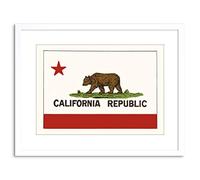 9x7 '' AD California State Flag Bear Republic Recovered Framed Art Print F97X929