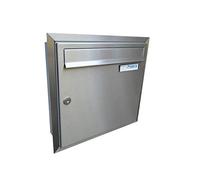 A-01 LETTERBOX24.de Boîte aux lettres encastrable en acier inoxydable avec étiquette