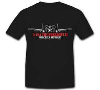 A-10A Thunderbolt 2 Fighter Tee. Warthog Attack Aircraft T-Shirt Black XXL