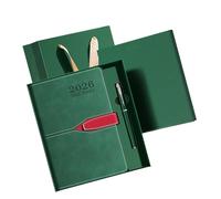 A 5 Journal Planner Carnet de notes tendance Vert | Couverture en cuir, fermeture à boucle fonctionnelle, grand espace d'écriture pour les étudiants et les chefs de projet en