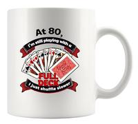 À 80 Ans, Je Joue Encore Avec Tout Mon Jeu, Je Mélange Juste Plus Lentement. Grand-Père De 80 Ans, Grand-Mère Tasse À Café Drôle Tasse Pratiques Tasses 330Ml Pour Femme Thé Homme