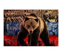 A 90x150 Cm Drapeau De La Fierté Russe, 90x135cm, Puissant Ours Montant Vers L'avant Drapeau Haute Qualité ""Nipseyteko