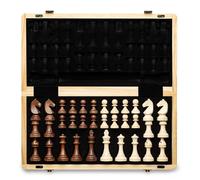 A&A Jeu d'échecs magnétique pliable en bois de 38,1 cm avec pièces d'échecs Staunton de 7,6 cm de hauteur - boîte en pin avec incrustation en noyer et érable