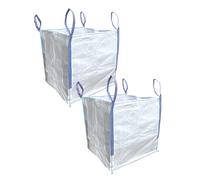 A&A SUPPLIES UK - Lot de 2 sacs de construction FIBC - 1 tonne - 85 x 85 x 85 cm - Sacs à déchets de jardin en vrac - Très résistants - En matériau tissé industriel