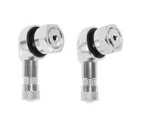 A ABSOPRO 1 Paire 39mm Valves De Pneu en Alliage D'Aluminium pour Trous De Valve De 8.3mm Tige De Valve De Pneu Coudée Légère Ton Argenté Universelle