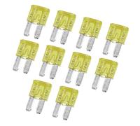 A ABSOPRO 10pcs 20A 20ampes Voiture Mi-ni Lame Fusible pour Bateau Camion Moto Jaune