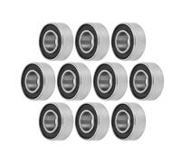 A ABSOPRO 10Pcs 686-2RS Roulements à Billes à Gorge Profonde P6 6x13x5mm Roulements Lubrifiés Double Joint en Caoutchouc Noir Argenté Roue de Trottinette Skateboard Remplacement d'article