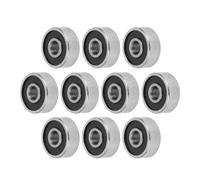 A ABSOPRO 10Pcs Roulements à Billes à Gorge Profonde 624-2RS P6 4x13x5mm Roulements Lubrifiés Double Joint en Caoutchouc Noir Argenté Roue de Trottinette Skateboard Remplacement d'article