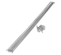 A ABSOPRO 12 Ensemble De 14 Rayons De Vélo De 299 Mm Rayons De Roue De Vélo en Acier Inoxydable 304 Ton Argent