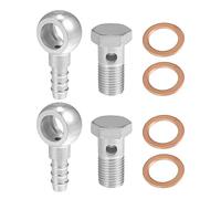 A ABSOPRO 14mm ID 10mm OD M14x1.5 Ban-jo Raccord Adaptateur Argent Ton - 8 pcs