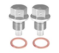 A ABSOPRO 2 Ensemble Bouchon Vidange M12x1.25 Carter d'Huile Moteur Vis Aluminium Argenté avec Rondelle