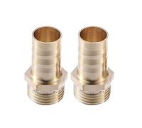 A ABSOPRO 2 Pcs Raccord Cannelé 1/2" BSP Mâle Fil Raccord Laiton 16mm Connecteur Tuyau