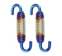 A ABSOPRO 2pcs Universel Moto Échappement Tuyau Ressort 58mm 2.28" Ton Argenté