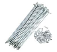 A ABSOPRO 36 Ensemble De 13G Rayons De Vélo 125Mm Rayons De Roue De Vélo en Acier Au Carbone Galvanisé Ton Argent