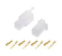 A ABSOPRO 4 Kit De Connecteur De Fil Électrique De Voiture À 4 Broches Étanche Série 2.8 Connecteur Mâle Femelle Boîtier De Terminal De Câble Plastique Cuivre Blanc.
