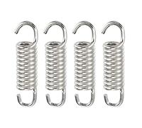 A ABSOPRO 4 pcs 43mm 1.69" Moto Silencieux Échappement Tuyau Ressort Ton Argenté