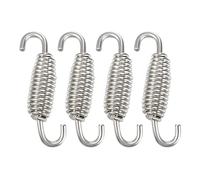 A ABSOPRO 4 pcs 55mm 2.17" Moto Silencieux Échappement Tuyau Ressort Ton Argenté