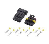 A ABSOPRO 4 Pin Connecteur De Fil Électrique De Voiture Kits De Prise Étanche 1.5 Série Mâle Femelle Boîtier De Terminal De Câble Plastique Cuivre Noir Jaune.
