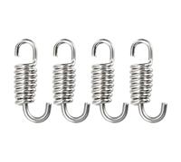 A ABSOPRO 4pcs 43mm 1.69" Moto Silencieux Échappement Tuyau Ressort Argenté
