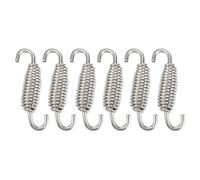 A ABSOPRO 6 Pcs 55mm 2.17" Moto Silencieux Échappement Tuyau Ressort Argenté
