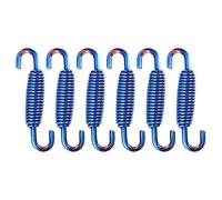 A ABSOPRO 6 Pcs 55mm 2.17" Silencieux Échappement Tuyau Ressort pour Moto Bleu