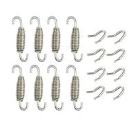 A ABSOPRO 8 Set 55mm 2.17" Échappement Tuyau Ressort avec U Forme Crochet Ton Argenté