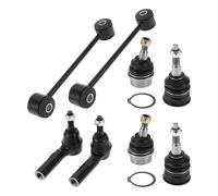 A ABSOPRO 8Pcs Kit De suspensions Avant Embout De Biellette De Direction Barre Anti-Roulis Avant Pour Jeep Grand Cherokee Commander No.K80629/K80604/K80861/ES80643/ES80644