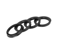 A ABSOPRO Bagues Centrales d'Enjoliveur de Roue pour Voiture, Écarteur de Centre de Moyeu, 72,6 mm de diamètre extérieur vers 57,1 mm de diamètre intérieur, Plastique Noir (Lot de 4)