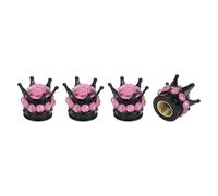 A ABSOPRO Bouchons De Valve De Pneu 12,8X15,8Mm Caps Valve Roue Abs Cuivre Noir Rose Faux Cristal Style Couronne Pour Voiture Vélo Moto Camion Anti Crash Capuchon Valve Tige 4 Pièces