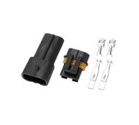 A ABSOPRO Connecteur De Fiche De Ventilateur De Radiateur Pour Honda Connecteur De Terminal Mâle Femelle Interne Série En Plastique Étanche De 6,3 Mm 1 Ensemble Noir 2 Broches Remplacement