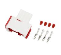 A ABSOPRO Connecteur De Sonde D'Oxygène À 4 Broches 3,5 Mm Série Femelle Connecteur De Terminal De Fil Pour Peugeot Pour Citroen Plastique Blanc Rouge 1 Ensemble