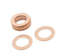 A ABSOPRO Cuivre Rondelle Universel 15mm Plat Anneau Joint étanchéité (Ensemble de 10)