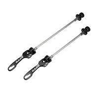 A ABSOPRO Essieux À Dégagement Rapide Devant Arrière Noir 2Pcs pour Vélo | Alliage Aluminium Et Acier, 15cm/5.91" Avant, 18.5cm/7.28" Derrière, M5x0.8, 17mm/0.67" Écrou
