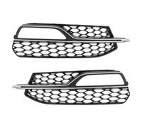 A ABSOPRO Grille De feux- De Brouillard No.8V3807681Q/8V3807681G 20,59"X5,71" Inserts De Couvercle De feux- De Brouillard Inférieurs Avant Pour A3 2015-2016 Abs Noir Ton Argenté