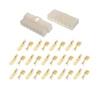 A ABSOPRO Kit De Connecteur De Câble Électrique De Voiture À 14 Broches Étanche Série 6.3 Mâle Femelle Boîtier De Terminal De Câble En Plastique Cuivre Beige
