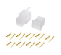 A ABSOPRO Kit De Connecteur De Fil Électrique De Voiture À 9 Broches Étanche Série 2.8 Mâle Femelle Boîtier De Terminal De Câble Plastique Cuivre Blanc