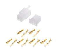 A ABSOPRO Kit De Connecteur Électrique De Voiture À 6 Broches Étanche Série 2.8 Mâle Femelle Boîtier De Terminal De Câble En Plastique Cuivre Blanc