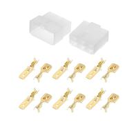 A ABSOPRO Kit De Connecteur Électrique De Voiture À 6 Broches Étanche Série 6.3 Mâle Femelle Boîtier De Terminal De Câble En Plastique Cuivre Blanc