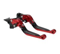A ABSOPRO Leviers De Frein Et D'Embrayage Longs Et Courts Pour Yamaha Mt-07 2014-2022 Levier De Frein De Moto Réglable En Alliage D'Aluminium Tête Rouge Poignée Noire 1 Paire