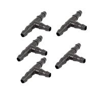 A ABSOPRO Poisson Réservoir 3 Voies Té Adaptateur 5mm Aquarium Air Tube Noir (Ensemble de 5)