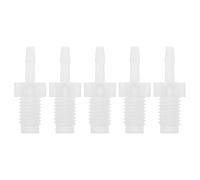 A ABSOPRO Raccord De Tuyau en Plastique À Barbe Filetage Mâle Connecteur De Tuyau Droit Transparent 5 Pcs 1/16" OD-1/4 NPT