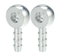 A ABSOPRO Raccords cannelés pour tuyaux à Boulon Banjo Raccord Universel Banjo Adaptateur de Ligne de Carburant pour Moto Voiture Ton Argenté - Lot de 2 ID 6 DE 6 mm